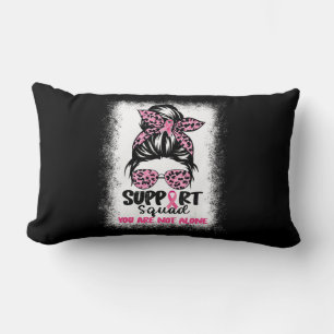 Cojín Lumbar Squad Messy Bun Guerrero Rosa Cáncer de Mama