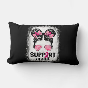 Cojín Lumbar Squad Messy Bun Guerrero Rosa Cáncer de Mama
