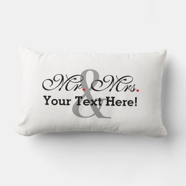 Cojín Lumbar Sr. y señora personalizados Plus Customizable (Anverso)