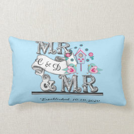 Cojín Lumbar Sr. y Sr. Boda Gay Personalizado