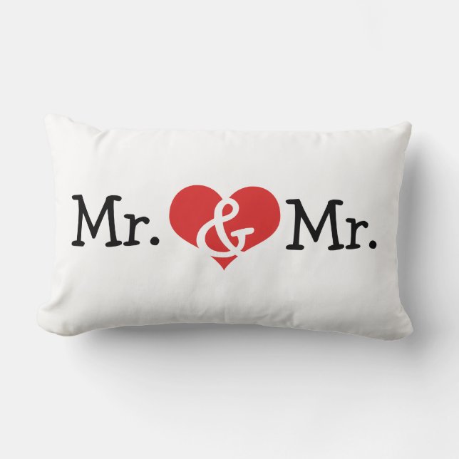 Cojín Lumbar Sr. y Sr. Two Grooms Boda Gift (Anverso)