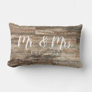 Cojín Lumbar Sr. y Sra. Script Boda establecida Pillow