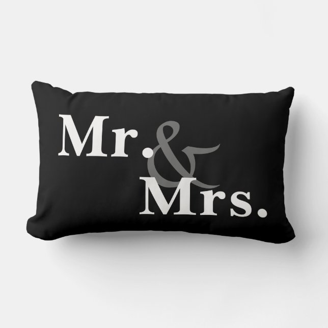 Cojín Lumbar Sr. y Sra. typography pillow negrita moderna (Anverso)