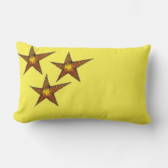Cojín Lumbar Starfish en el arte de la playa de arena (Anverso)