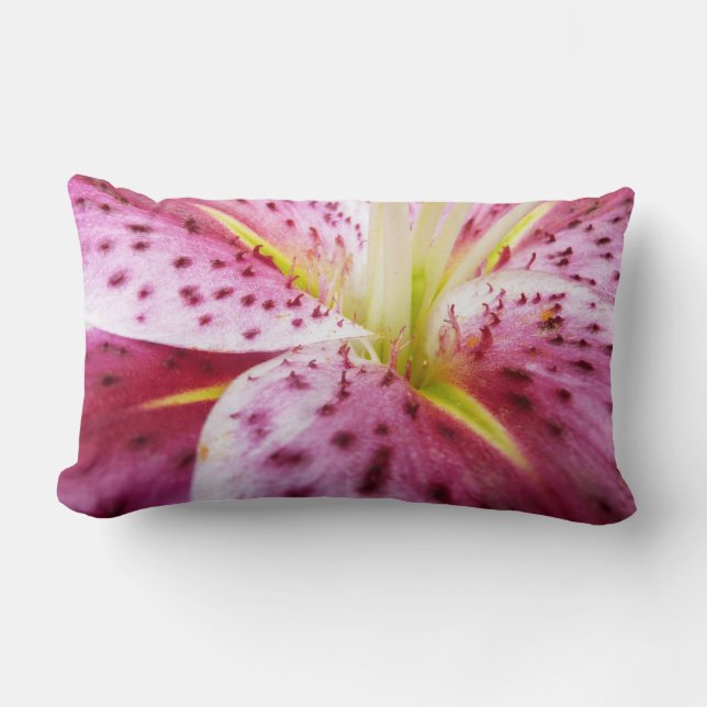 Cojín Lumbar Stargazer Lily Bright Magenta Floral (Anverso)