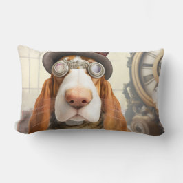 Cojín Lumbar Steampunk Basset Hound