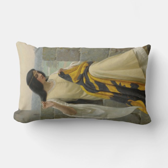 Cojín Lumbar Stitching the Standard Flag (Mujer medieval) (Anverso)