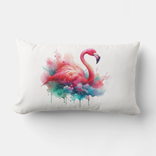 Cojín Lumbar Sublimación de flamenco rosa-95159 (Anverso)