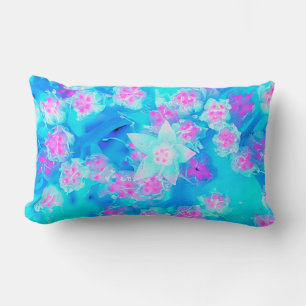 Cojín Lumbar Suculenta Azul y Rosa Caliente Bajo el Agua Sedum