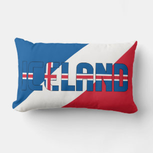 Cojín Lumbar Sueña en Color con la Bandera Patriótica de Island