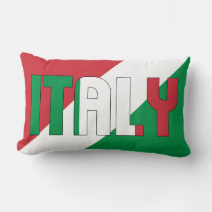Cojín Lumbar Sueña en Color con la Bandera Patriótica de Italia