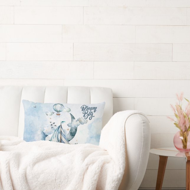 Cojín Lumbar Sueña en grande Barco en el océano Personalizable (Sofá)