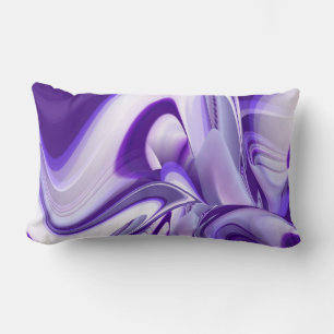 Cojín Lumbar Sueño de nieve púrpura, arte de arcoiris abstracto