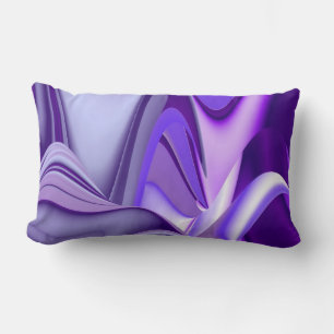 Cojín Lumbar Sueño de nieve púrpura, arte de arcoiris abstracto