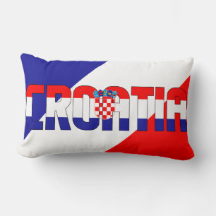 Cojín Lumbar Sueño en color con la bandera de Croacia
