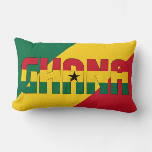 Cojín Lumbar Sueño en color con la bandera de Ghana