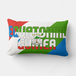 Cojín Lumbar Sueño en color con la bandera de Guinea Ecuatorial