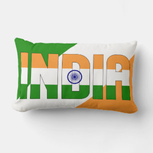 Cojín Lumbar Sueño en color con la bandera de la India
