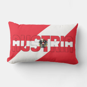 Cojín Lumbar Sueño en color con la bandera patriótica austriaca