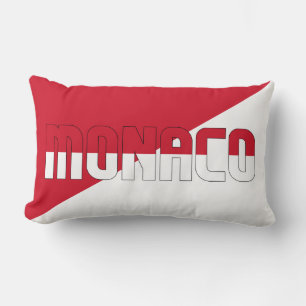 Cojín Lumbar Sueño en color con la bandera patriótica de Mónaco
