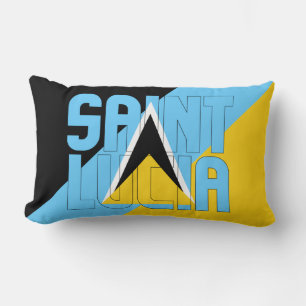 Cojín Lumbar Sueño en color con la bandera patriótica de Santa 