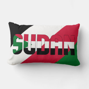 Cojín Lumbar Sueño en color con la bandera patriótica de Sudán