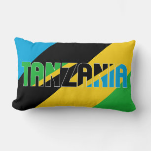 Cojín Lumbar Sueño en color con la bandera patriótica de Tanzan