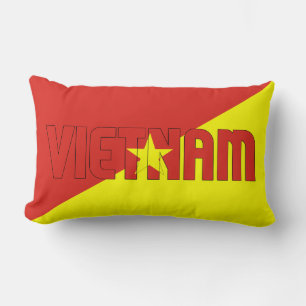 Cojín Lumbar Sueño en color con la bandera patriótica de Vietna