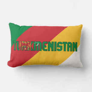 Cojín Lumbar Sueño en color con patriótico de Turkmenistán