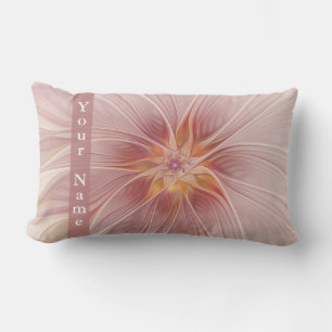Cojín Lumbar Sueño Floral Rosa Suave Abstracto Moderno Nombre d