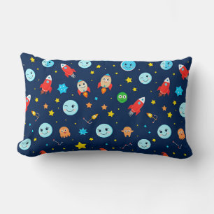 Cojín Lumbar Sueños de Cohete Cósmico Aventura Azul Espacial✨🌌
