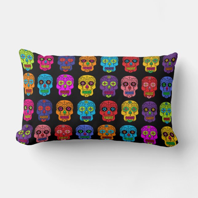 Cojín Lumbar Sugar Skull (Anverso)