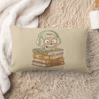 Cojín Lumbar Sugar Skull Passionate About Reading