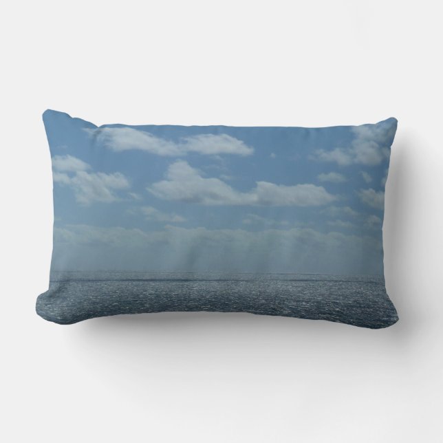Cojín Lumbar Sunny Caribbean Sea Blue Ocean (Anverso)