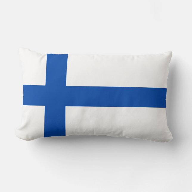 Cojín Lumbar Suomen Lippu - la bandera de Finlandia (Anverso)