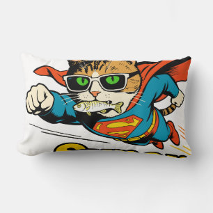 Cojín Lumbar Super Gato Vuela con Pescado 