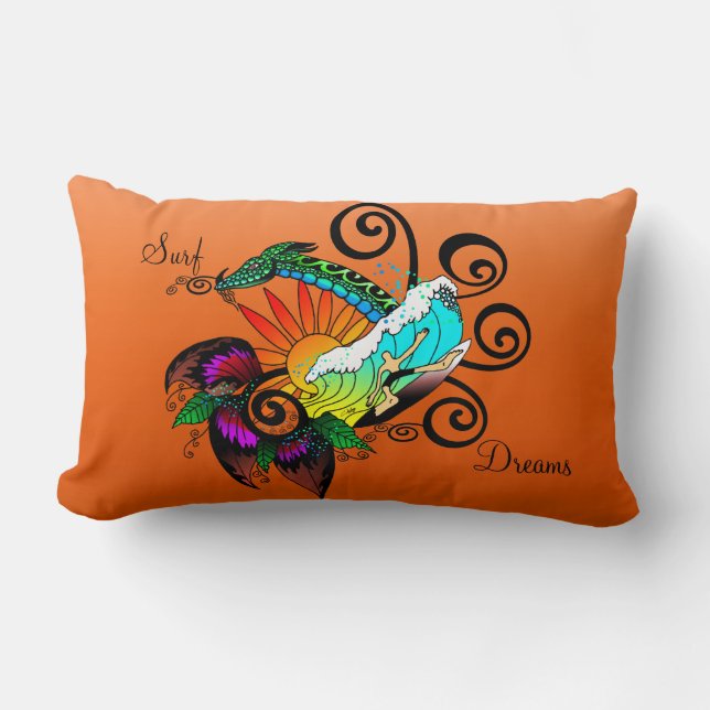 Cojín Lumbar Surfer Dude Personalizado (Anverso)