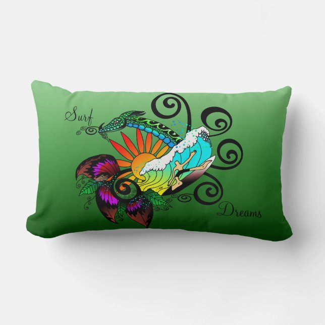 Cojín Lumbar Surfer Dude Personalizado (Anverso)