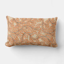 Cojín Lumbar Swirling Orange Leaves on Beige Background