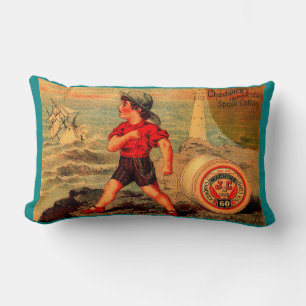 Cojín Lumbar Tarjeta de comercio victoriana Spool Cotton de Cha