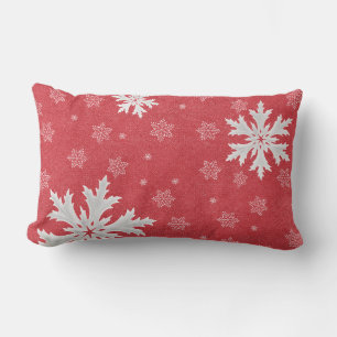 Cojín Lumbar Tarjetas de Nochebuena con copos de nieve