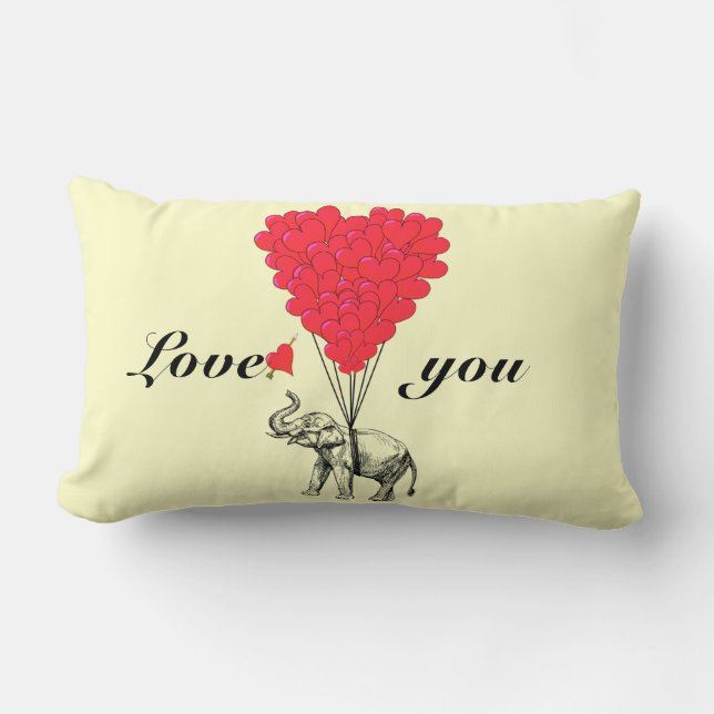 Cojín Lumbar Tarjetas del día de San Valentín románticas (Anverso)