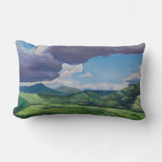 Cojín Lumbar Taro Fields Hanalei Hawaii Petróleo Pintura