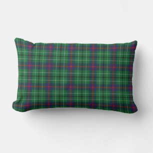 Cojín Lumbar Tartan de cuadros verdes Clan Duncan Plaid Green C