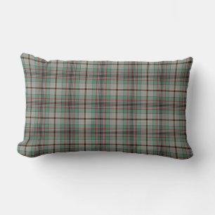 Cojín Lumbar Tartan escocés gris y verde del Clan Craig