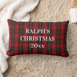 Cojín Lumbar Tartan Plaid Rojo Negro Ralph Navidad Atemporal