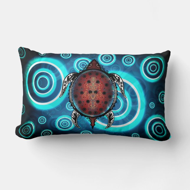 Cojín Lumbar Tatuaje de tortuga de fantasía (Anverso)