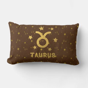 Cojín Lumbar Taurus Zodiac Earthy Brown Lumbar Pillow