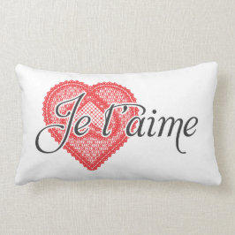 Cojín Lumbar Te amo en francés - t'aime de Je