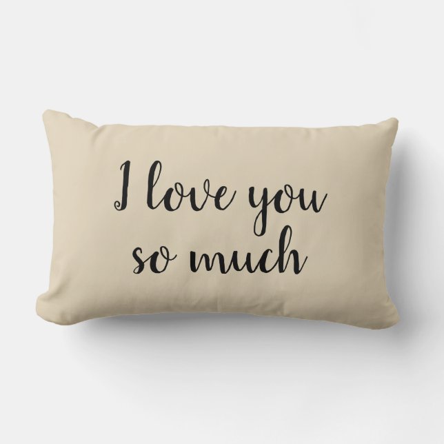 Cojín Lumbar Te Amo Tanto El Pillow Beige (Anverso)